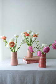 Handmade Painted Squares Vase – Rose