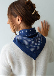 indigo blue bandana scarf