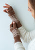 Brown Fair Isle wrist warmers