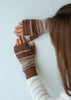 Chocolate Fair Isle wrist warmers