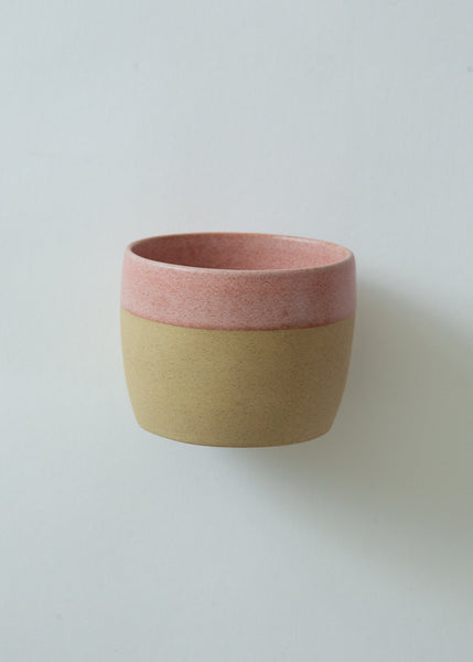 Stoneware Flat White Coffee Cup - Blush Pink