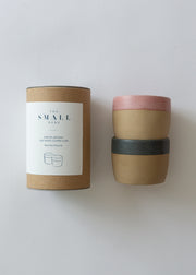 Stoneware Flat White Coffee Cups - Gift Set