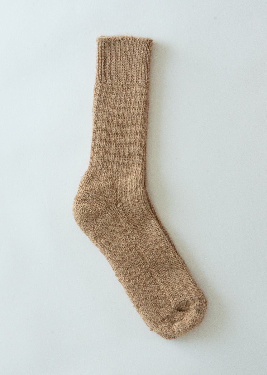 Alpaca Cushioned Sole Socks - Fawn