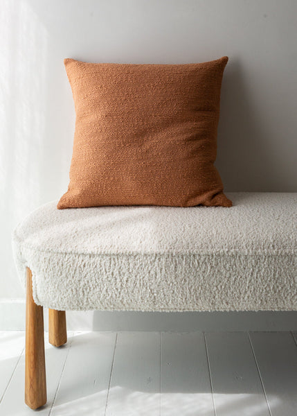 terracotta textured square cushion