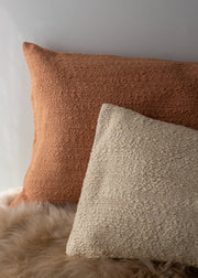 Slubby Cotton Textured Cushion – Small Rectangle – Almond Beige