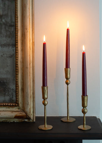 Brass Candle Holders & Dinner Candles