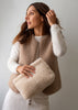 cream fur clutch bag