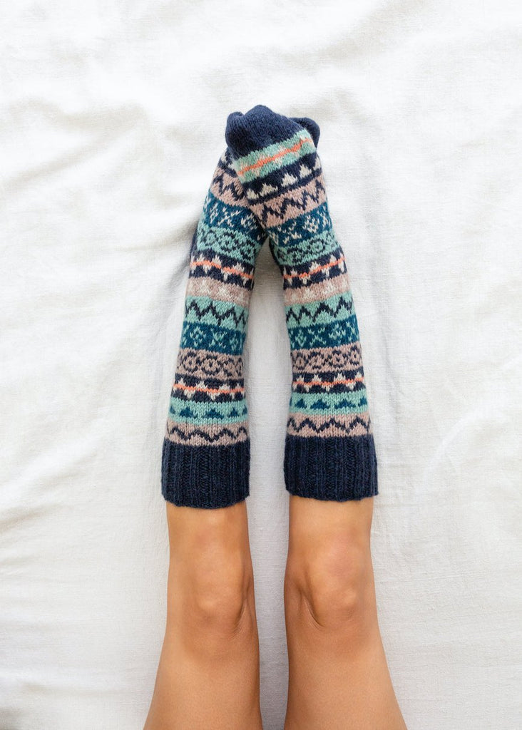 navy slipper socks