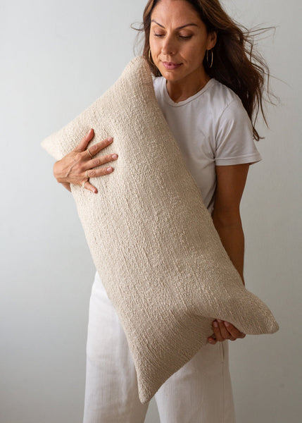 beige large rectangle cushion