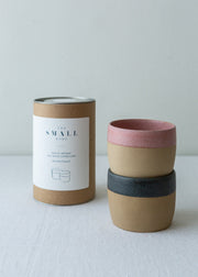 Stoneware Flat White Coffee Cups - Gift Set