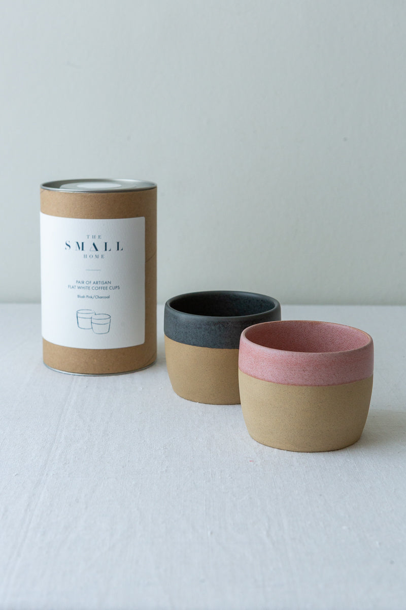 Stoneware Flat White Coffee Cups - Gift Set