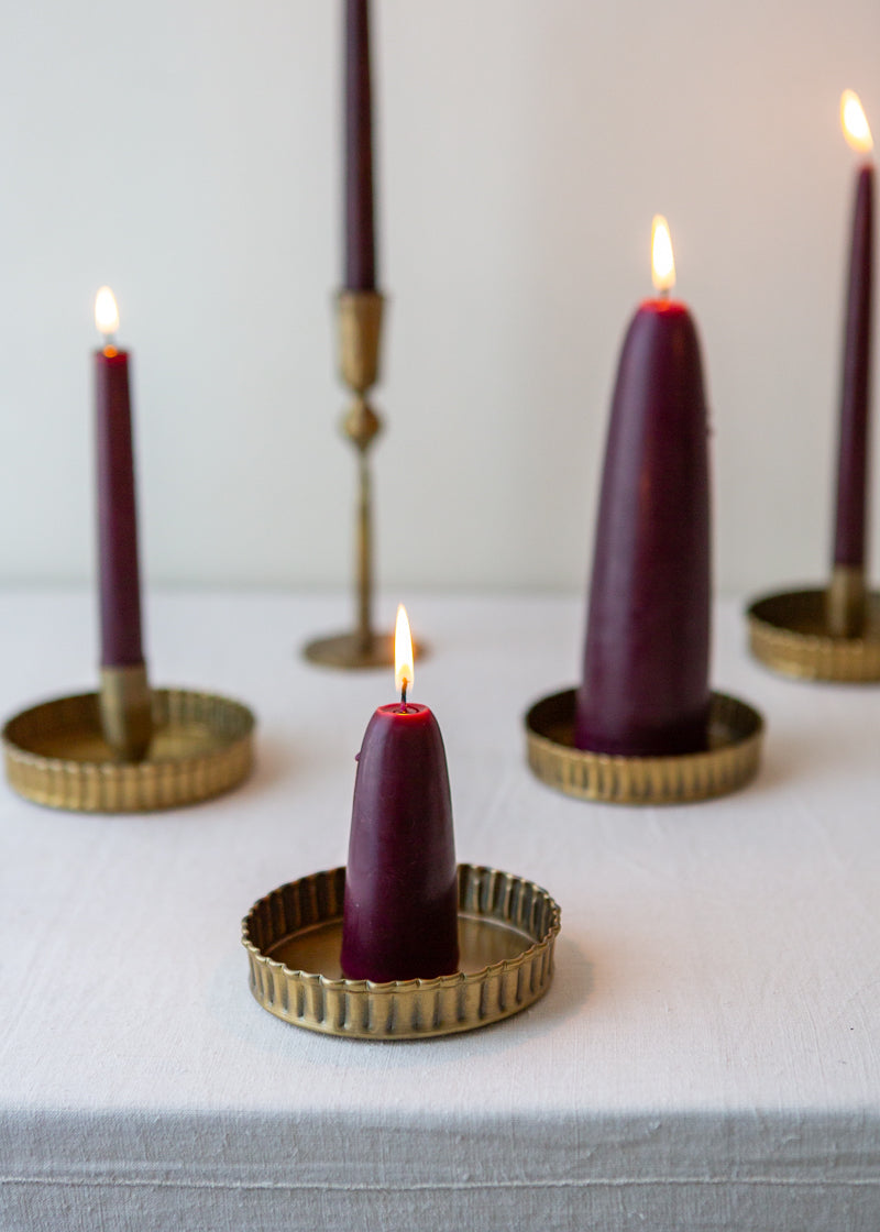 Brass Tray Candle Holder