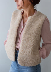 beige merino wool gilet