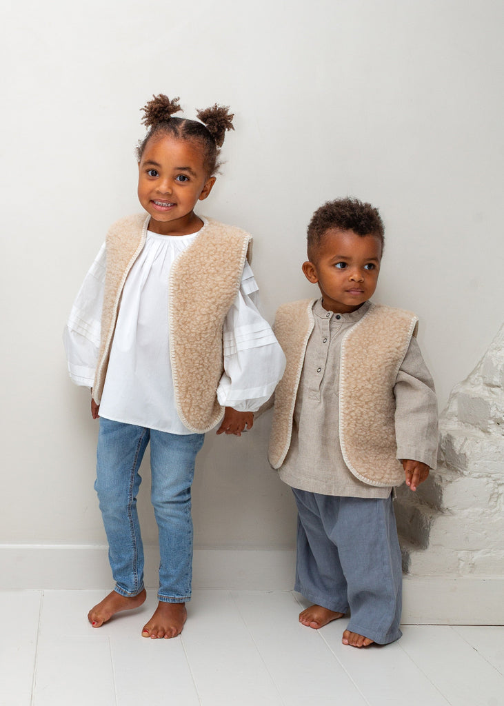 kids gilet beige