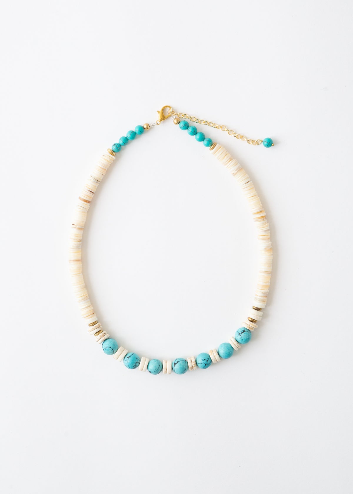 Shell and Turquoise Bead Necklace