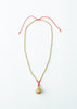 Brass Beaded Necklace with Shell Bell Pendant