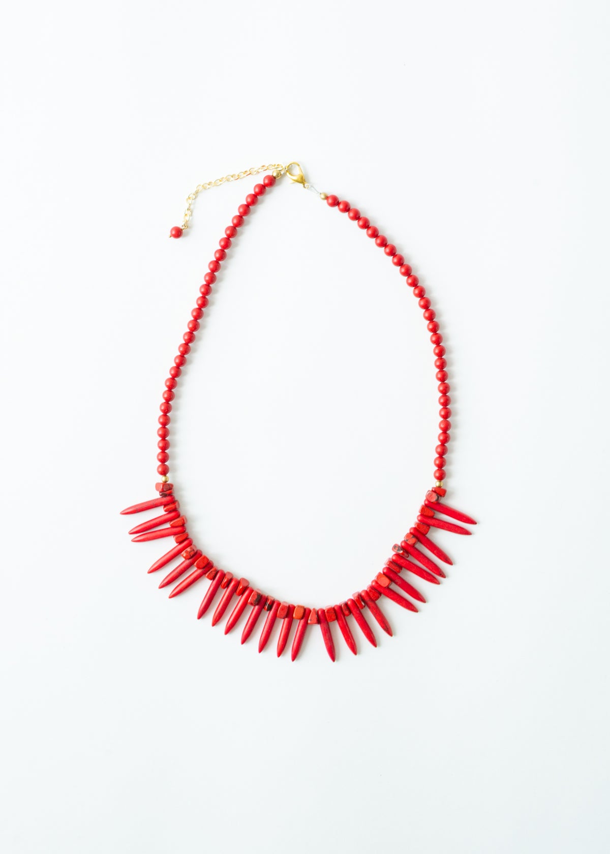 Red Spike Stone necklace