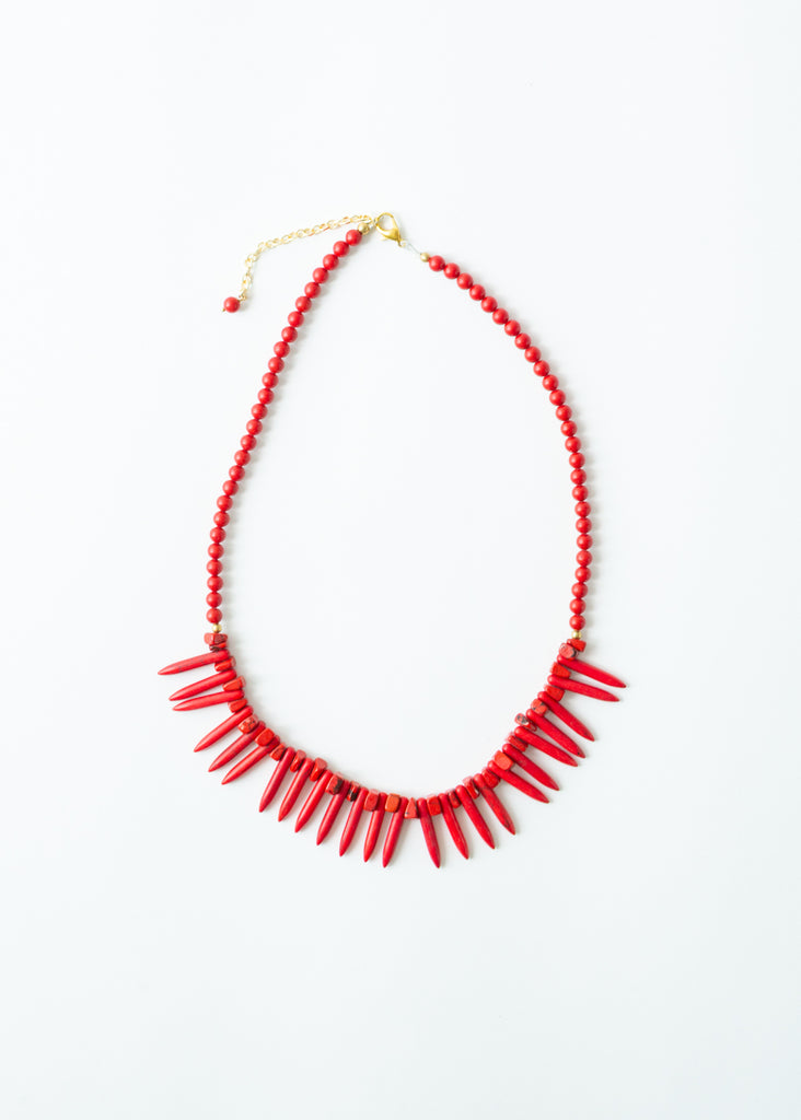 Red Spike Stone necklace