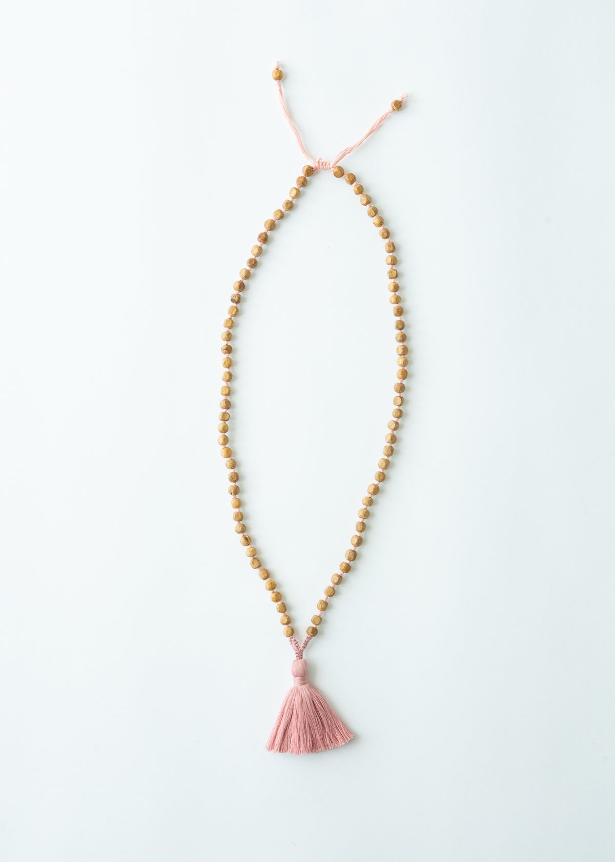 Blush Wooden Tassel Necklace