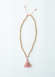 Blush Wooden Tassel Necklace