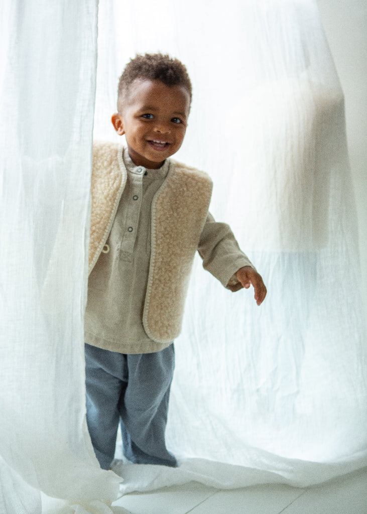 Merino Children's Gilet beige