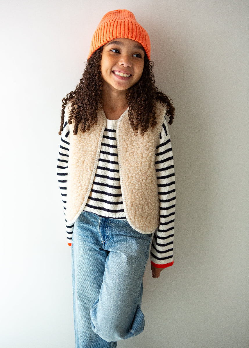kids gilet cream