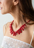 Red spiked stone necklace