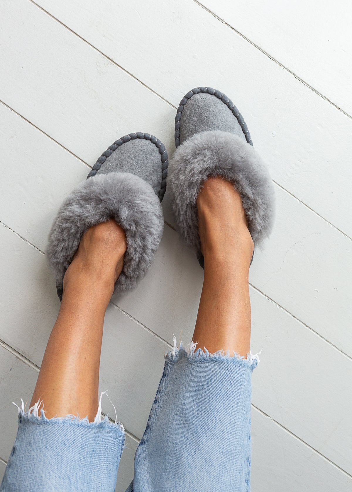 Women's Sheepskin Mules – Soft Grey