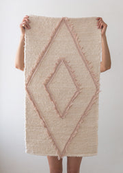 Soft Shaggy Pink/Cream Small Rug