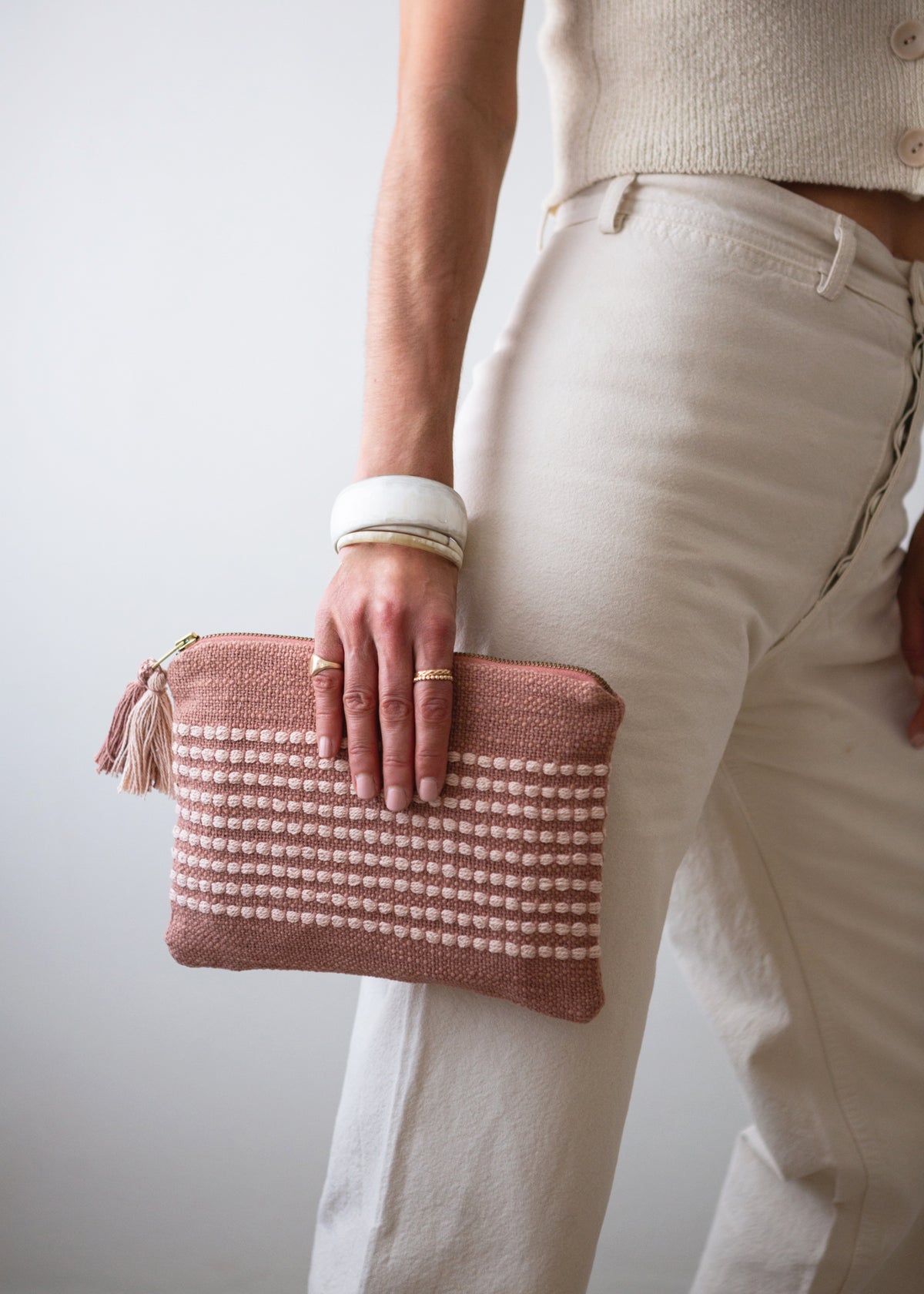 organic cotton pink pouch bag