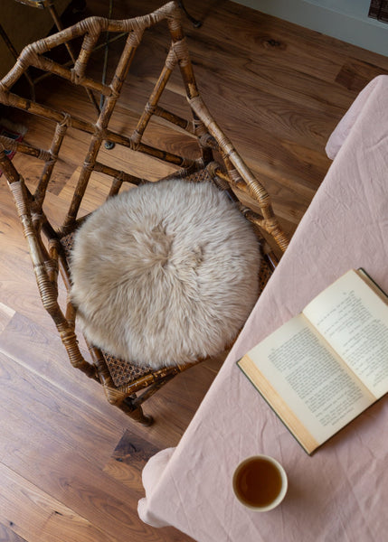 Luxury 100% sheepskin seat cover in Nappa, soft and cosy, adds warmth and comfort to any chair