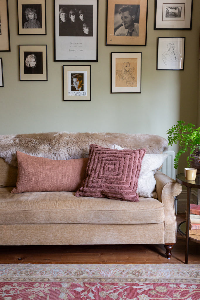 Slubby Cotton Textured Cushion – Square – Almond Beige