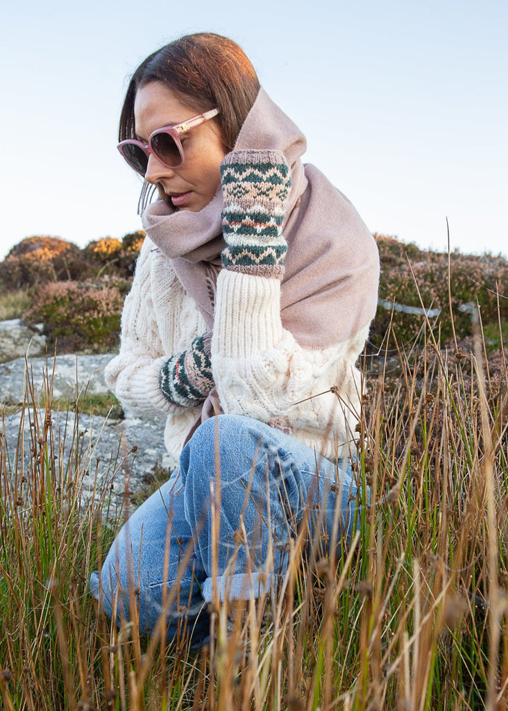 fair isle wrist warmers