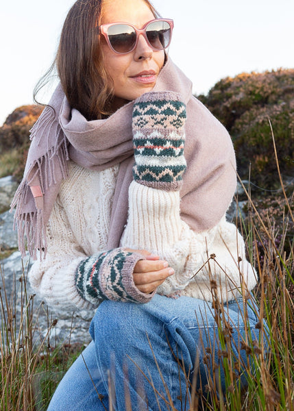 fair isle wrist warmers