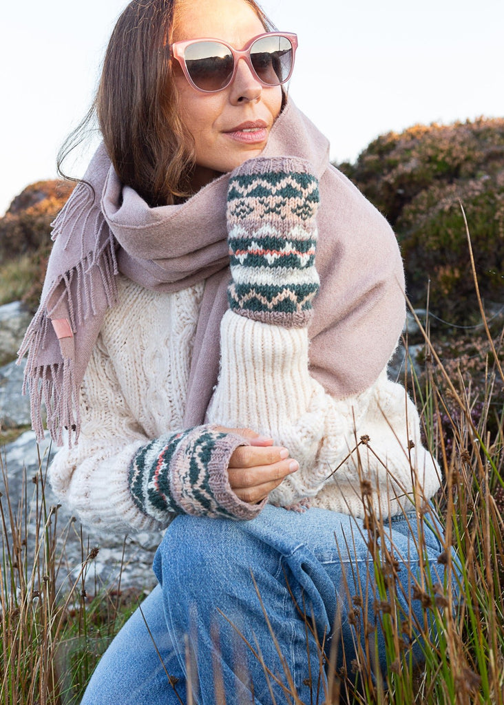 fair isle wrist warmers