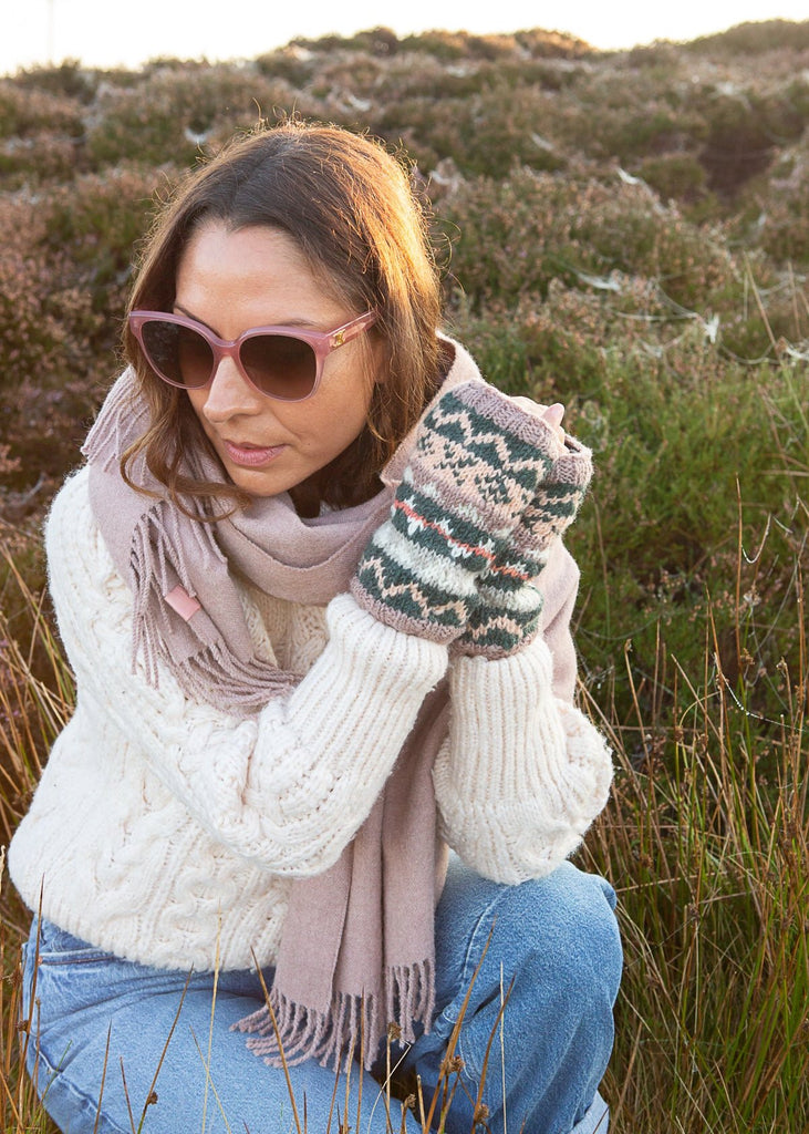 fair isle wrist warmers