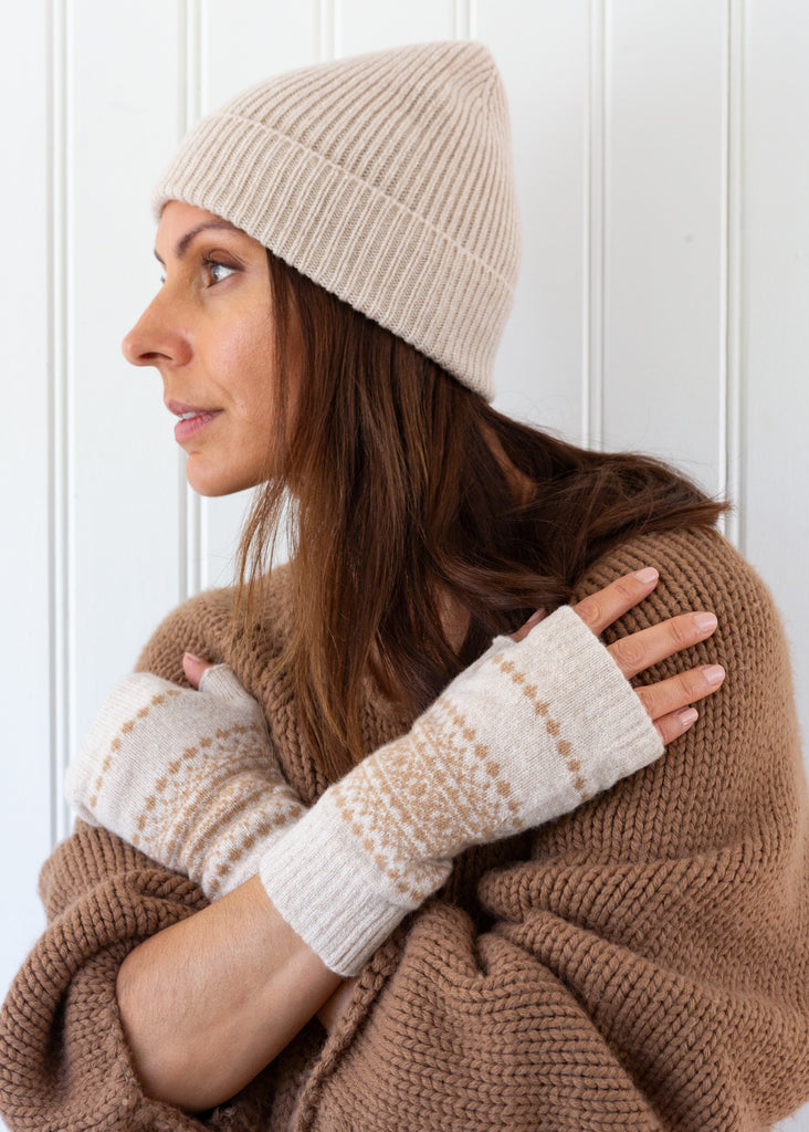 Lambswool Beanie Hat - cream