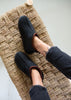Agnes sheepskin slipper boots in coal – cosy handmade footwear that can be worn outside