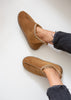 Agnes sheepskin slipper boots in chestnut – cosy handmade footwear that can be worn outside