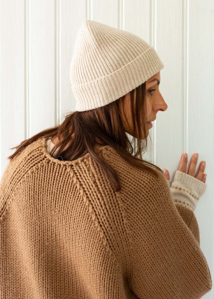 Lambswool Beanie Hat - beige