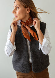 Cotton Block Print Spot & Cross Bandana - Chestnut