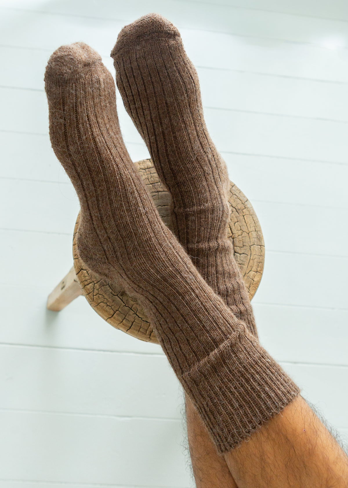 Alpaca Cushioned Sole Socks - Hazelnut
