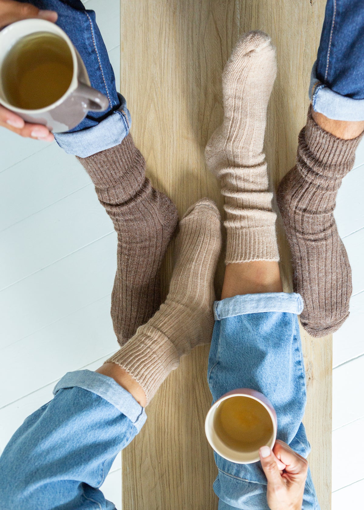 Alpaca Cushioned Sole Socks - Hazelnut