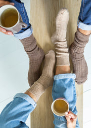 Alpaca Cushioned Sole Socks - Hazelnut