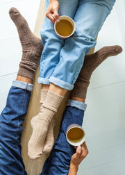 Alpaca Cushioned Sole Socks - Fawn