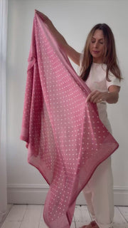 Organic Cotton Block Print Sarong / Scarf - Clay Pink