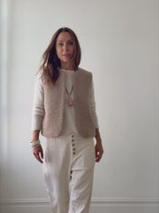 Merino Wool Gilet - Toasted Almond