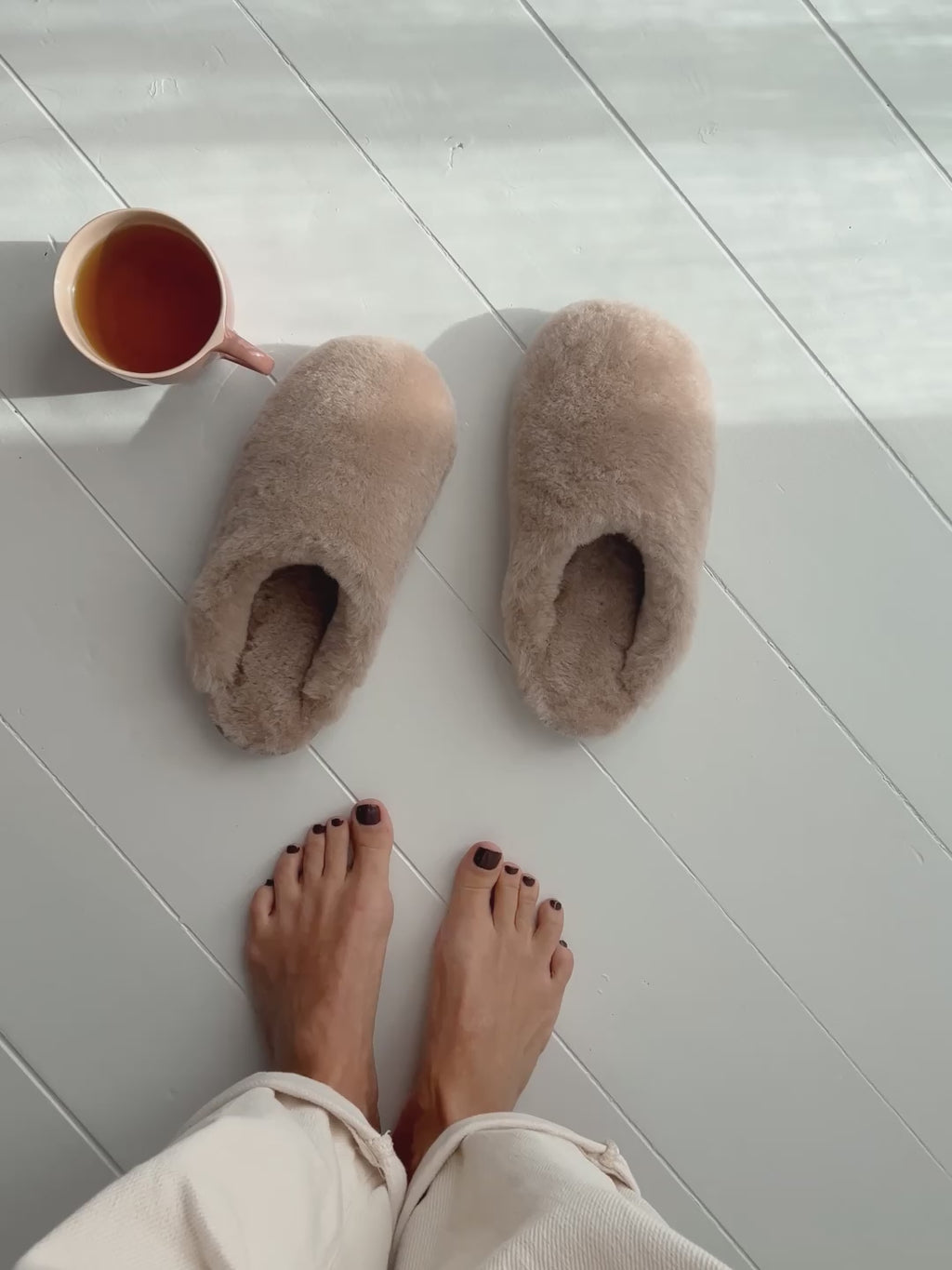 luxury sheepskin mules