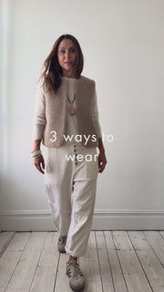 Merino Wool Gilet - Toasted Almond