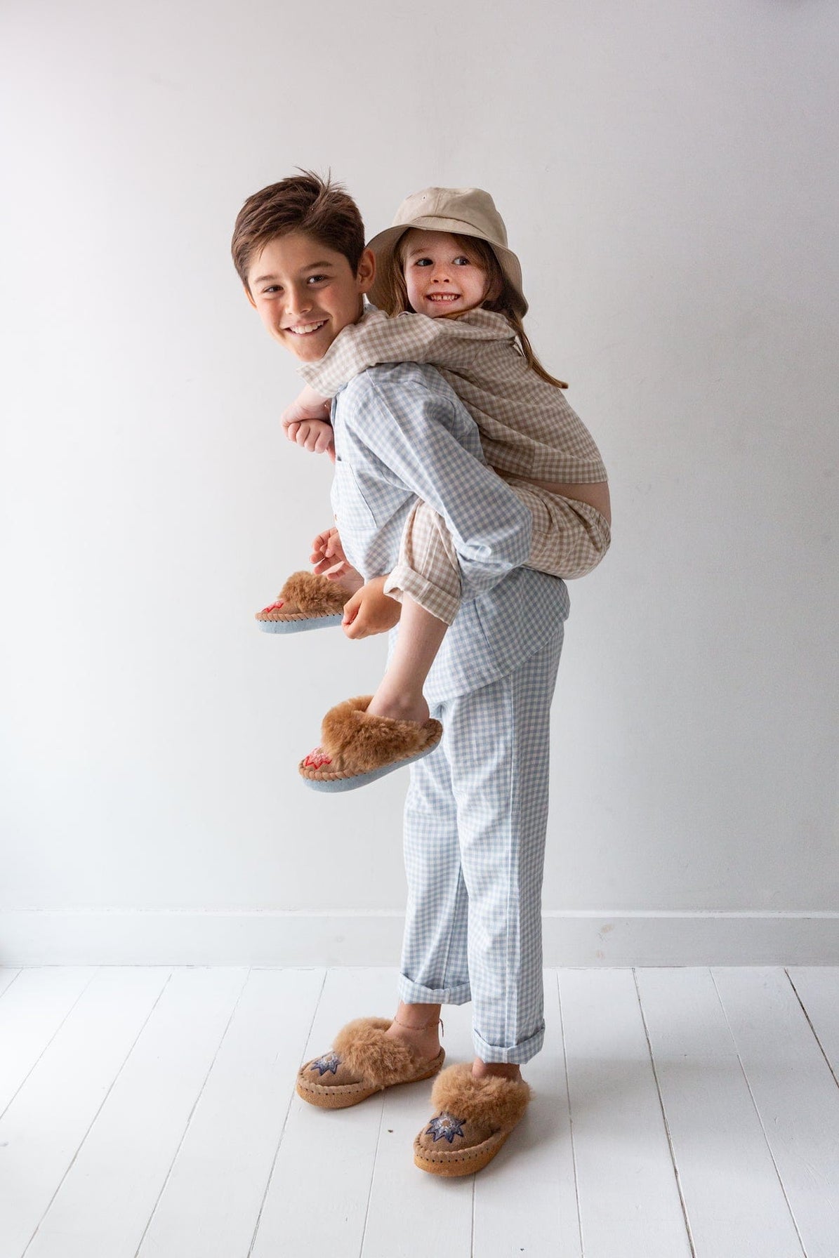 Children's Sheepskin Mule Slippers – Lucky Stars – Red - The Small Home